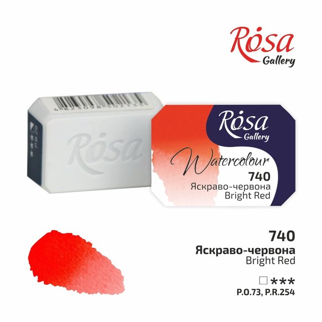 Rosa Gallery Watercolour 2.5ml Full Pan Bright Red #740