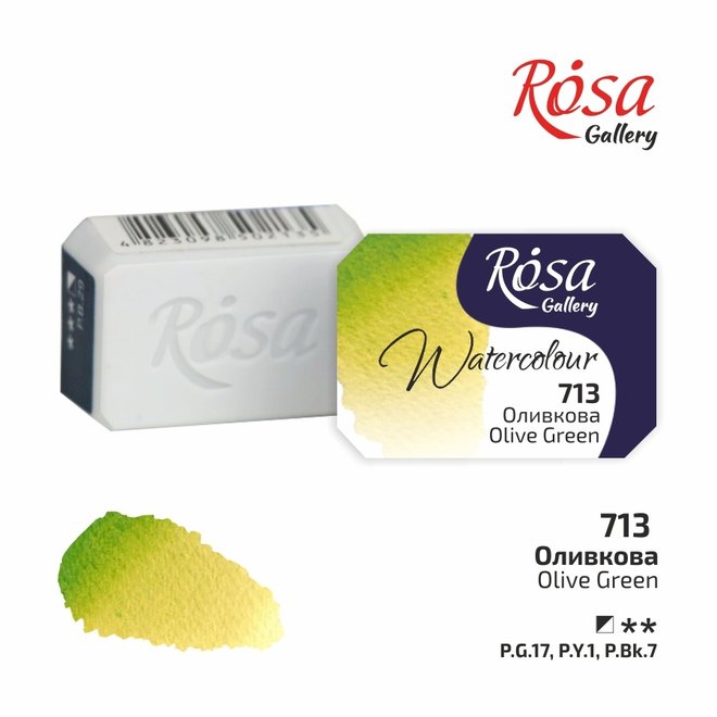 Rosa Gallery Watercolour 2.5ml Full Pan Olive Green #713
