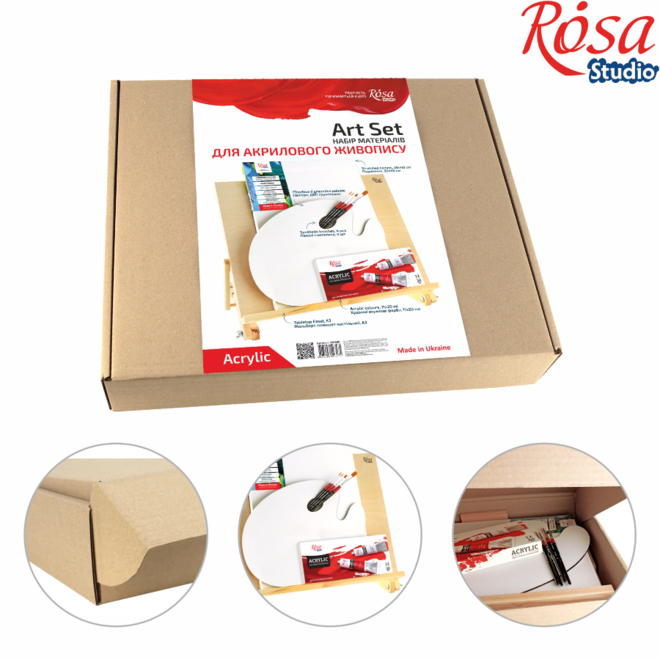 Rosa Sudio Complete Acrylic Set with Wooden Table Top Easel