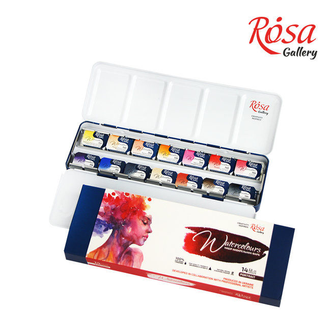 Rosa Gallery Watercolour Landscape 21 Pan Set - Professional Watercolor Paints In Metal Case, High Lightfastness