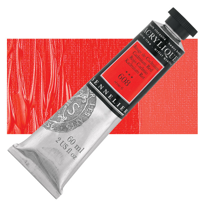 Sennelier Extra-Fine Artists' Acrylics 608 Cadmium RED Series 6 60ml Tube