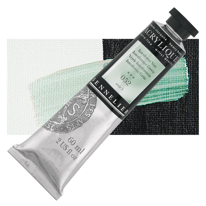 Sennelier Extra-Fine Artists' Acrylics 052 Interference Green Series 5 60ml Tube