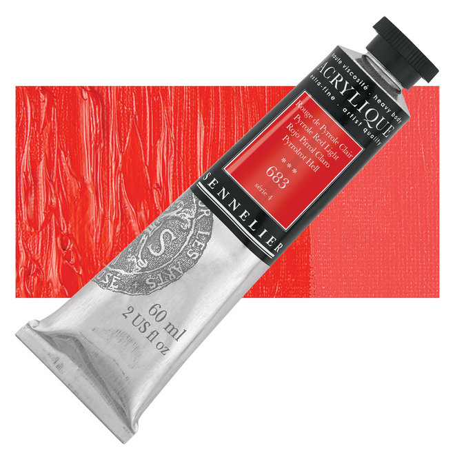 Sennelier Extra-Fine Artists' Acrylics 683 Pyrrole Red Light Series 4 60ml Tube