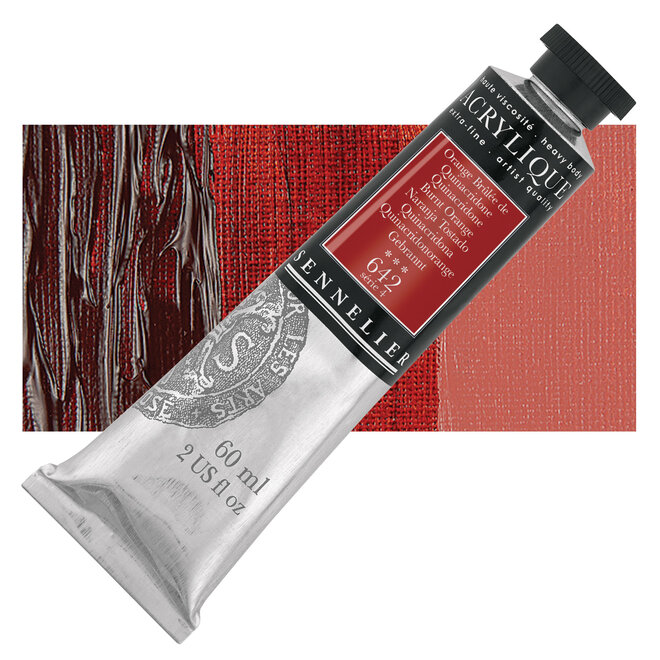 Sennelier Extra-Fine Artists' Acrylics 642 Quinacridone Burnt Orange Series 4 60Ml Tube