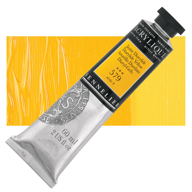 Sennelier Extra-Fine Artists' Acrylics 579 DIARYLIDE Yellow Series 4 60ml Tube