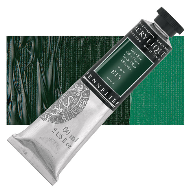 Sennelier Extra-Fine Artists' Acrylics 813 OLIVE GREEN Series 3 60ml Tube