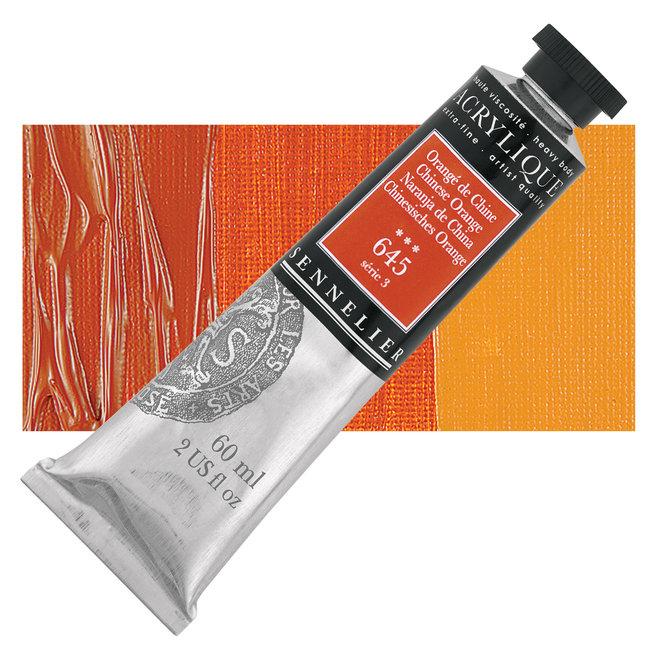 Sennelier Extra-Fine Artists' Acrylics 645 CHINESE ORNGE Series 3 60ml Tube