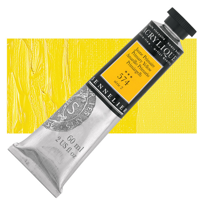Sennelier Extra-Fine Artists' Acrylics 574 PRIMARY Yellow Series 2 60ml Tube