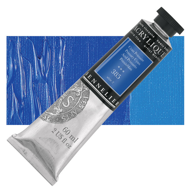 Sennelier Extra-Fine Artists' Acrylics 385  PRIMARY CYAN Series 2 60ml Tube