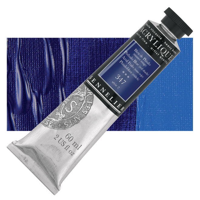 Sennelier Extra-Fine Artists' Acrylics 347 Pthalo BLUE (RED Shade) Series 2 60ml Tube