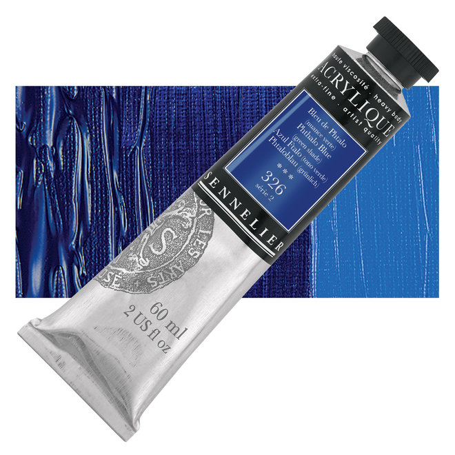 Sennelier Extra-Fine Artists' Acrylics 326 Pthalo BLUE (Green Shade) Series 2 60ml Tube