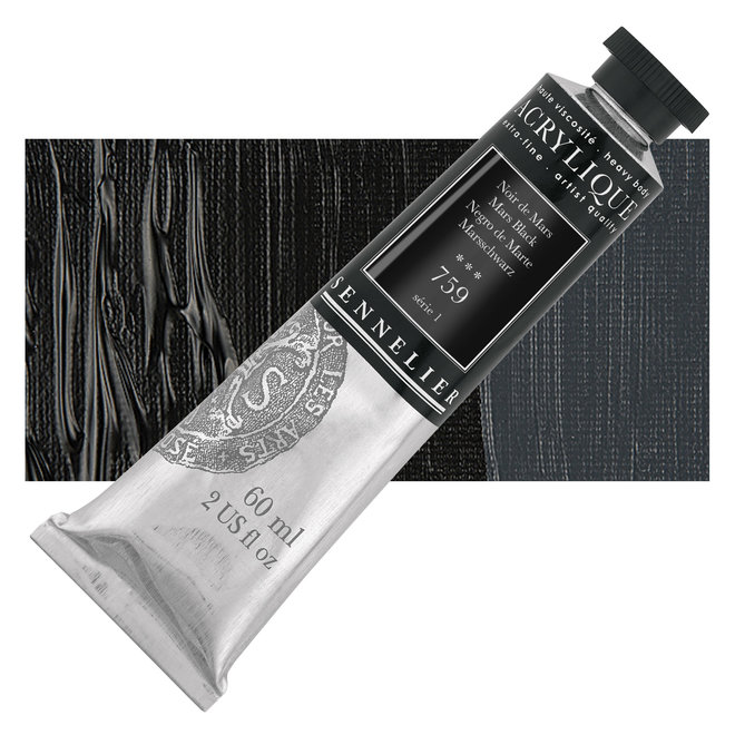 Sennelier Extra-Fine Artists' Acrylics 759 MARS BLACK Series 1 60ml Tube