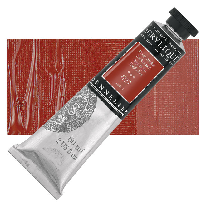 Sennelier Extra-Fine Artists' Acrylics 627 ENGLISH RED Series 1 60ml Tube