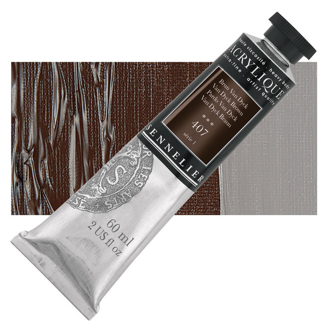 Sennelier Extra-Fine Artists' Acrylics 407 Van Dyck Brown Series 1 60Ml Tube