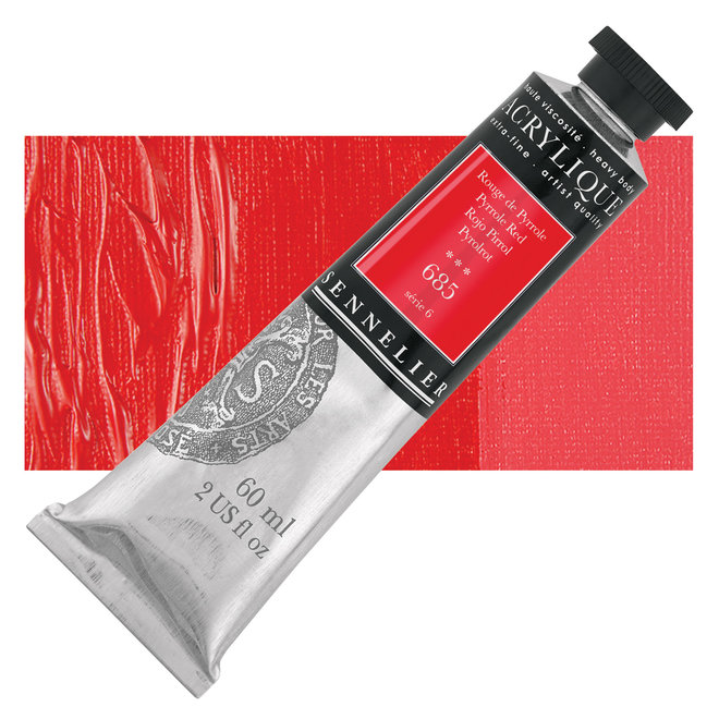 Sennelier Extra-Fine Artists' Acrylics 685 Pyrrole Red Series 6 60ml Tube