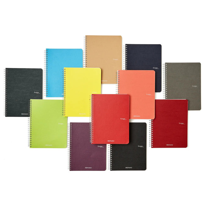 Fabriano Ecoqua Original Spiral-Bound Notebooks Blank A5 5.8X8.3 Inch Wine 70 Sheets