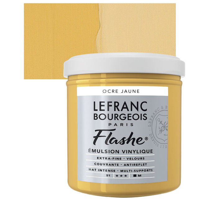 Lefranc & Bourgeois Flashe, Yellow Ochre, Matte Artist's Color, 125ml Jars
