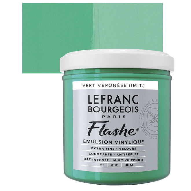 Lefranc & Bourgeois Flashe, Veronese Green, Matte Artist's Color, 125ml Jars