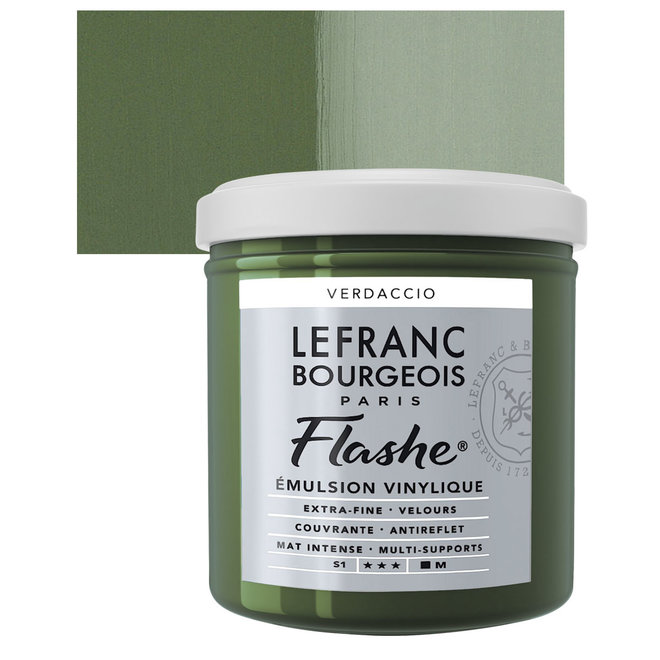 Lefranc & Bourgeois Flashe, Verdaccio, Matte Artist's Color, 125ml Jars