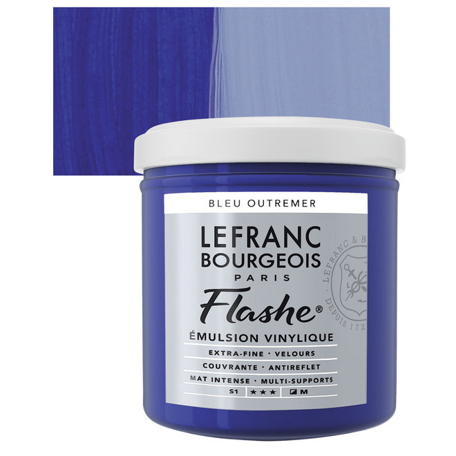 Lefranc & Bourgeois Flashe, Ultramarine Blue, Matte Artist's Color, 125ml Jars