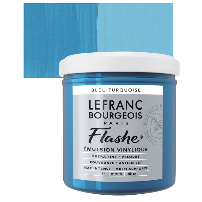 Lefranc & Bourgeois Flashe, Turquoise, Matte Artist's Color, 125ml Jars
