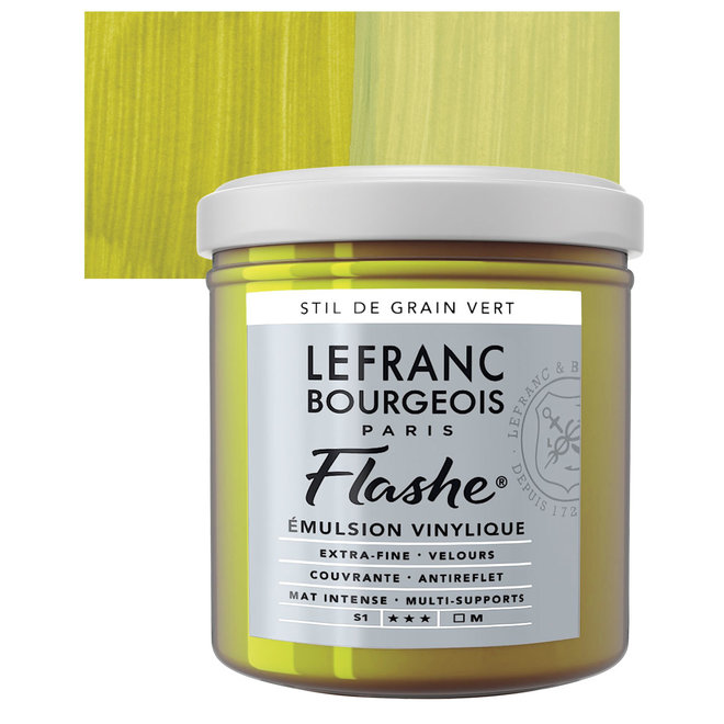 Lefranc & Bourgeois Flashe, Grain Green, Matte Artist's Color, 125ml Jars