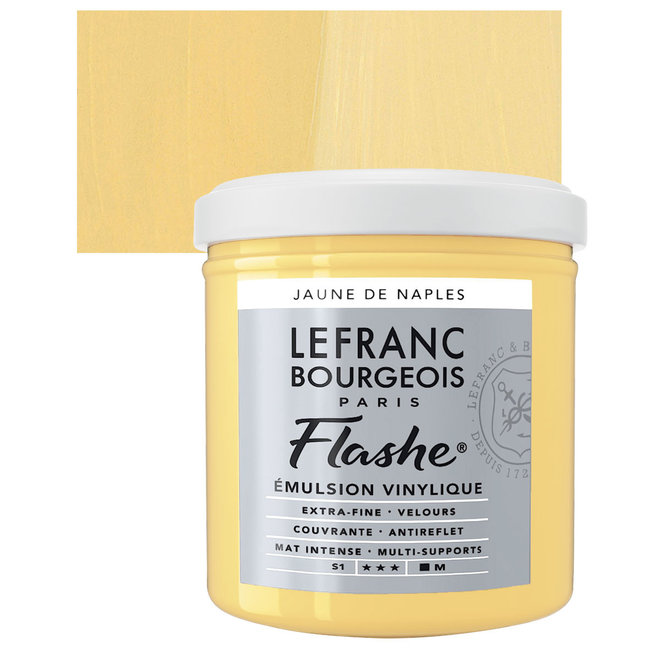 Lefranc & Bourgeois Flashe, Naples Yellow Hue, Matte Artist's Color, 125ml Jars