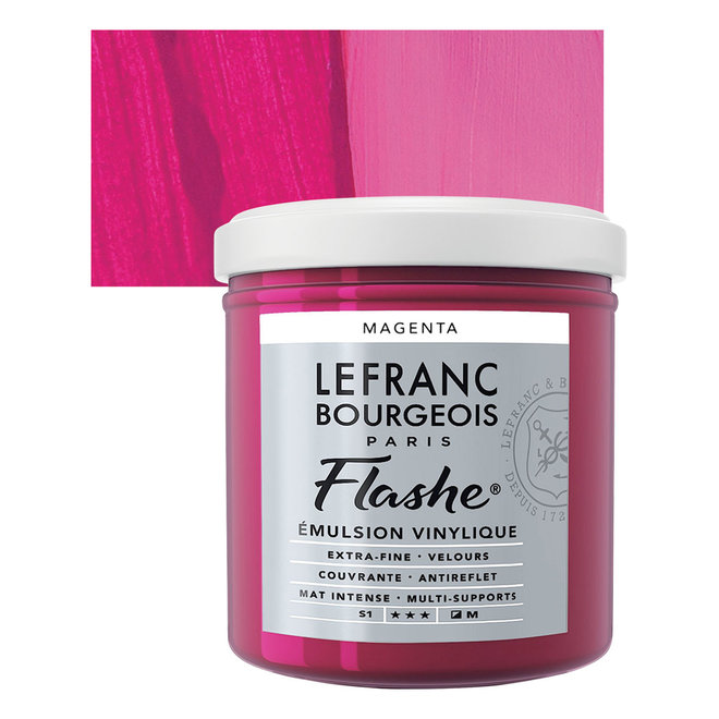 Lefranc & Bourgeois Flashe, Magenta, Matte Artist's Color, 125ml Jars
