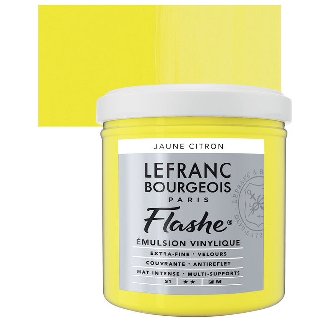 Lefranc & Bourgeois Flashe, Lemon Yellow, Matte Artist's Color, 125ml Jars