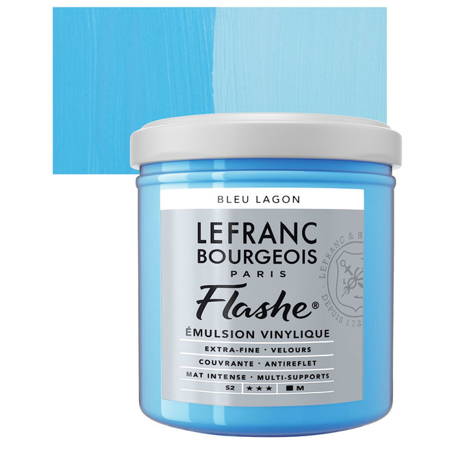 Lefranc & Bourgeois Flashe, Lagoon Blue, Matte Artist's Color, 125ml Jars