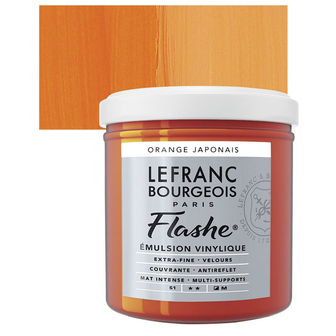 Lefranc & Bourgeois Flashe, Japanese Orange, Matte Artist'S Color, 125Ml Jars