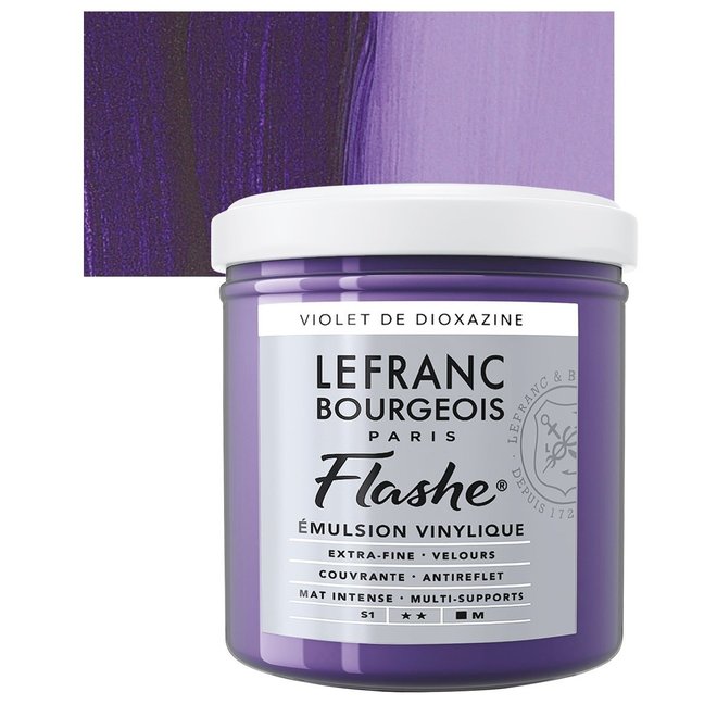 Lefranc & Bourgeois Flashe, Dioxazine Violet, Matte Artist's Color, 125ml Jars