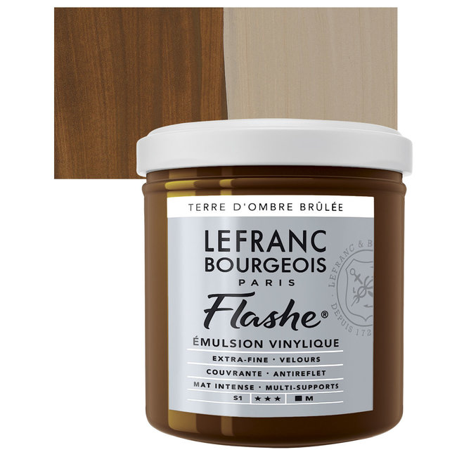 Lefranc & Bourgeois Flashe, Burnt Umber, Matte Artist's Color, 125Ml Jars