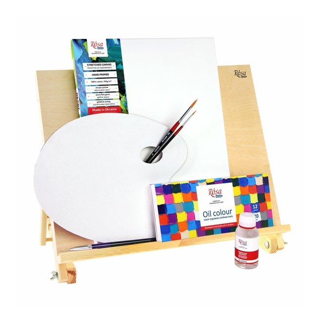Rosa Sudio Complete Oil Set with Wooden Table Top Easel