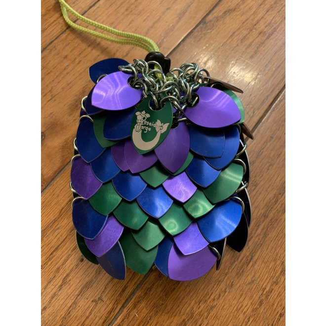 Poseidon's Forge: Scalemail Dice Bag - Reef Merfolk (Blue, Green, Purple) *with clip