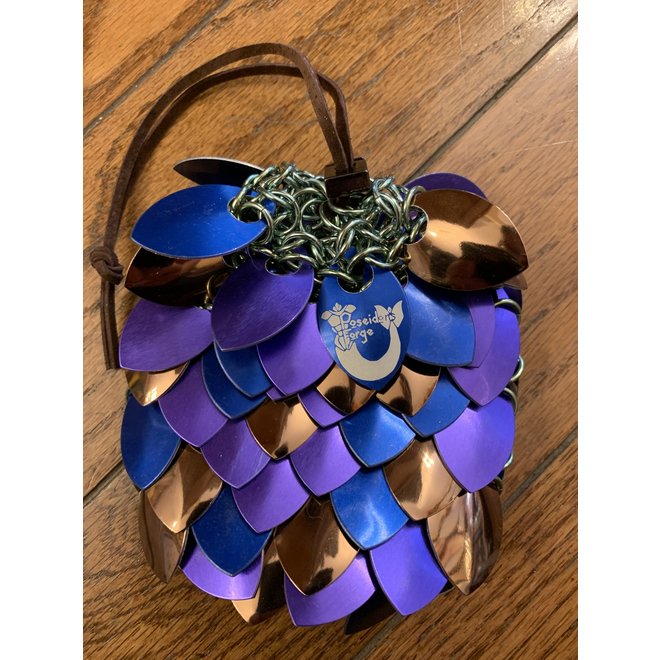 Poseidon's Forge: Scalemail Dice Bag - Hippocamp Egg (Blue, Purple, Copper)