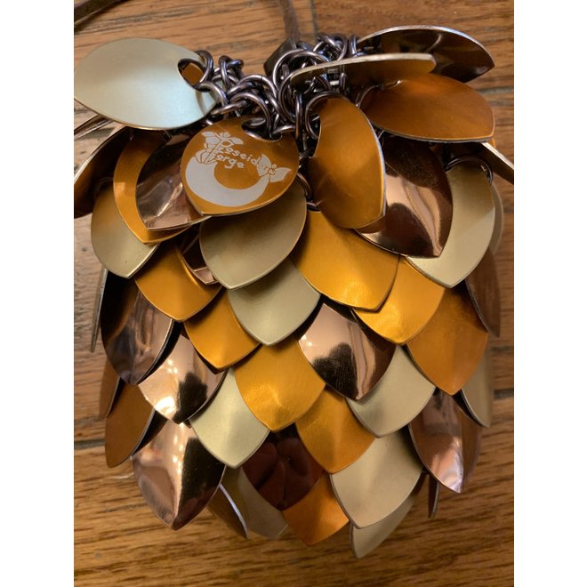 Poseidon's Forge: Scalemail Dice Bag - Hydra Egg (Orange, Gold, Copper) *with Clip