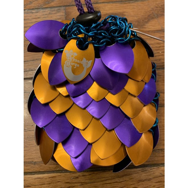Poseidon'S Forge: Scalemail Dice Bag - Sea Witch'S Brew (Orange, Purple)