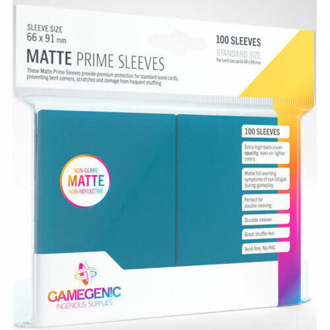 Gamegen!c: Sleeves: Matte Prime Sleeves - Standard Size, Card Size 64x89mm (100 Sleeves) - BLUE