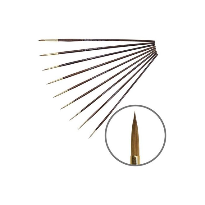 Kolinsky Round Brush, Grace 3039R, Â„– 0, Long Handle, Kolos