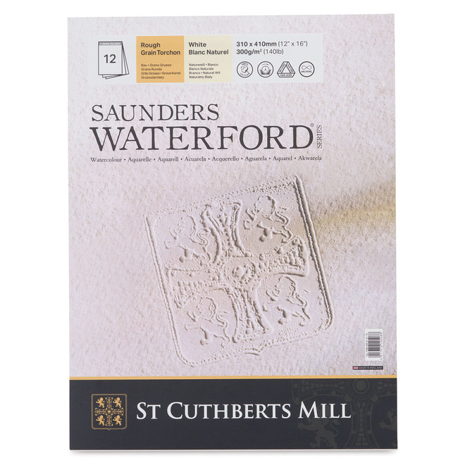 Saunders Waterford Rough 9X12" 300G 140Lb Pad 12 Sheets