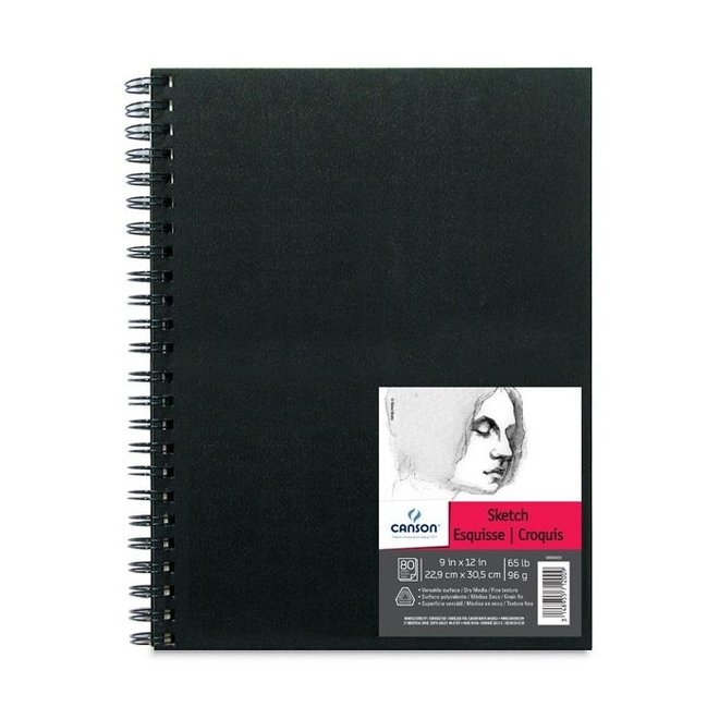Canson Sketch Book 9x12 - Hard Cover Coil Bound 80 sheets