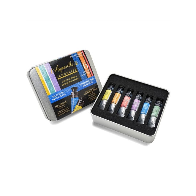Sennelier Artist's Watercolour - Iridescent Colours: Pastels & Metallics Selection - 6 x 10ml Tubes