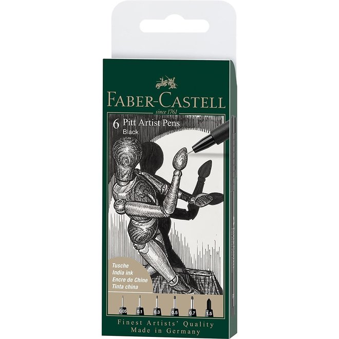 Faber Castell Pitt Artist Pen - 6pk