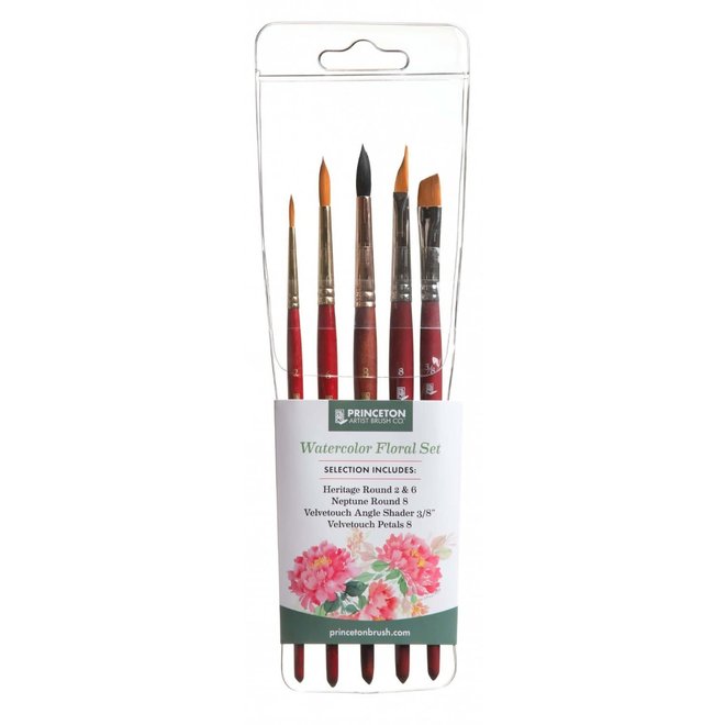 Princeton Watercolor Floral Professional 5-Brush Set