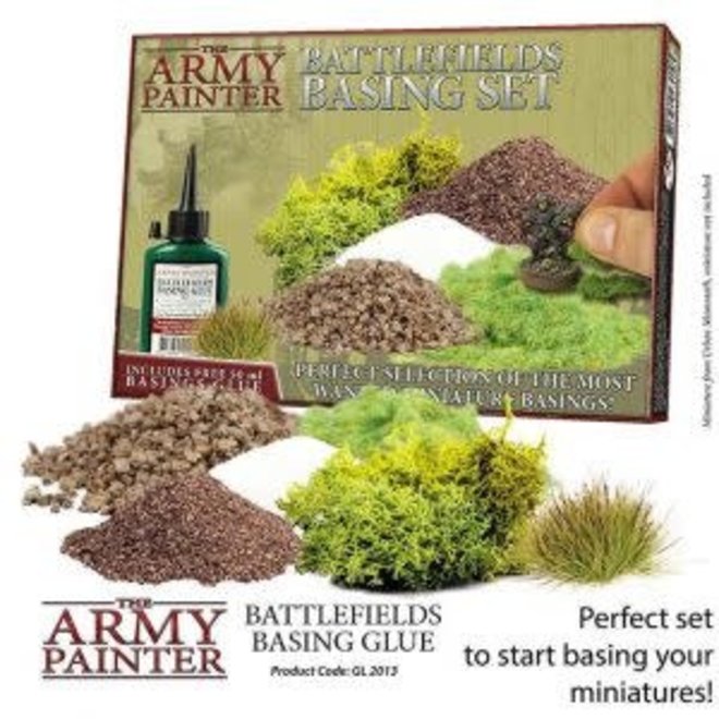Army Painter: Battlefields Basing Set - 6 Terrains + Basing Glue