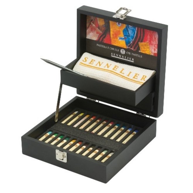 Sennelier Oil Pastel Sets, 24-Color Wood Box Set