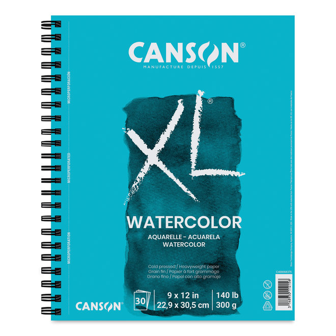 Canson Xl 9X12" Watercolour Coil Bound 30 Sheet Pad