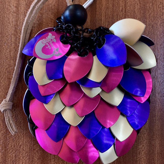 Poseidon's Forge: Scalemail Dice Bag - Siren's Song (Purple, Pink, Gold) *with carabiner