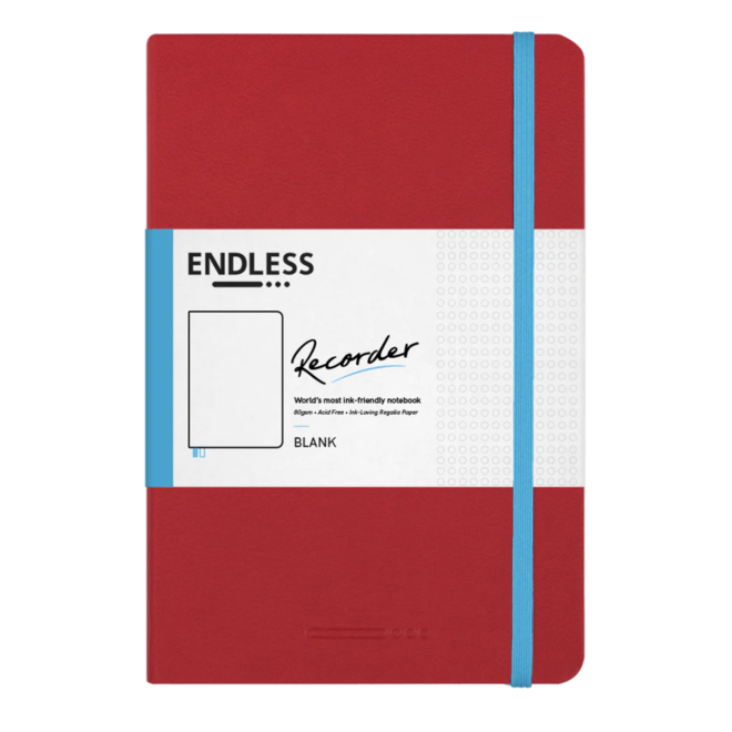Recorder Notebook by Endless Paper A5 - Crimson Sky - Blank